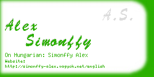 alex simonffy business card